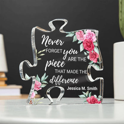 Retirement Gift Personalized Puzzle Acrylic Plaque – Female Boss – view 3