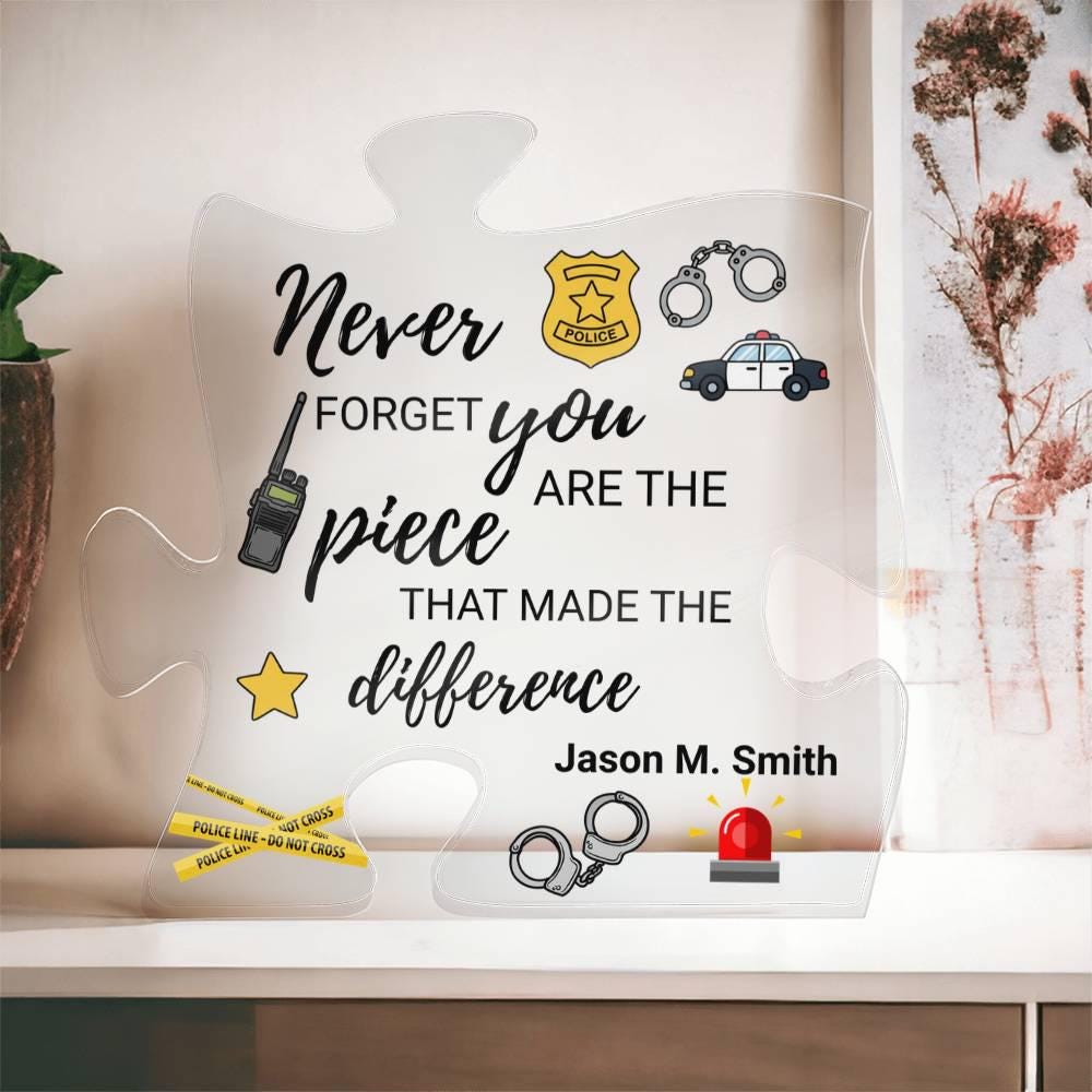 Police Retirement Gift Acrylic Puzzle– Appreciation Gift for Retiring – view 4