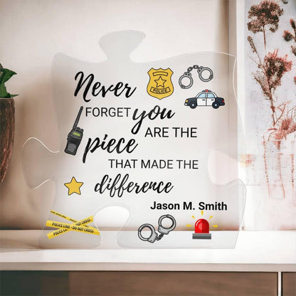 Police Retirement Gift Acrylic Puzzle– Appreciation Gift for Retiring – view 4