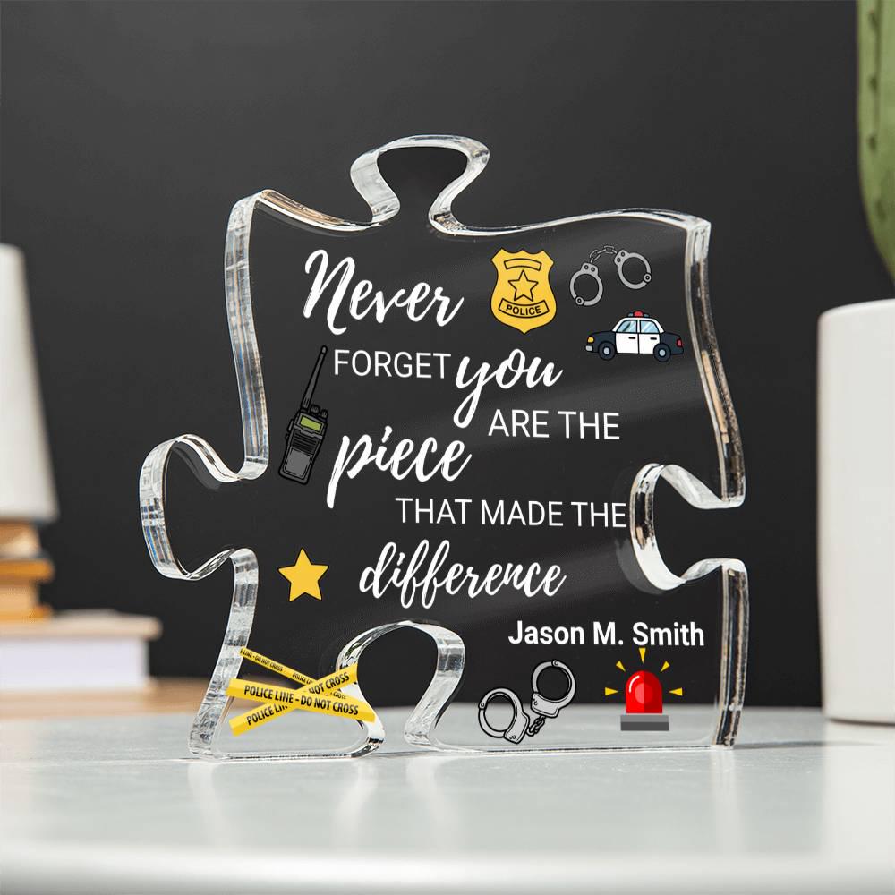 Police Retirement Gift Acrylic Puzzle– Appreciation Gift for Retiring – view 2