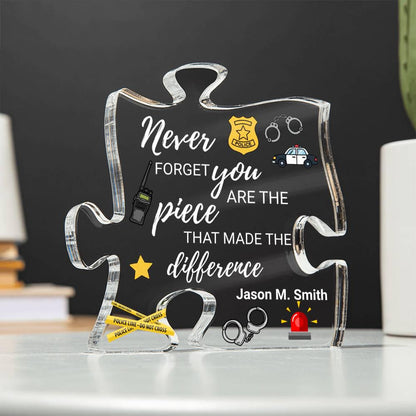 Police Retirement Gift Acrylic Puzzle– Appreciation Gift for Retiring – view 2