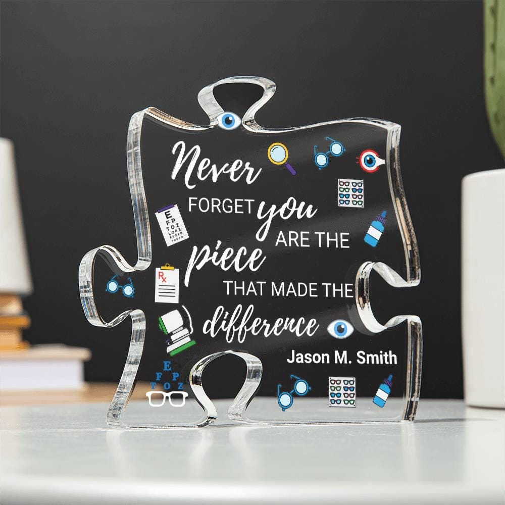 Optician Gift Personalized Acrylic Puzzle – Optometrist Gift – view 3