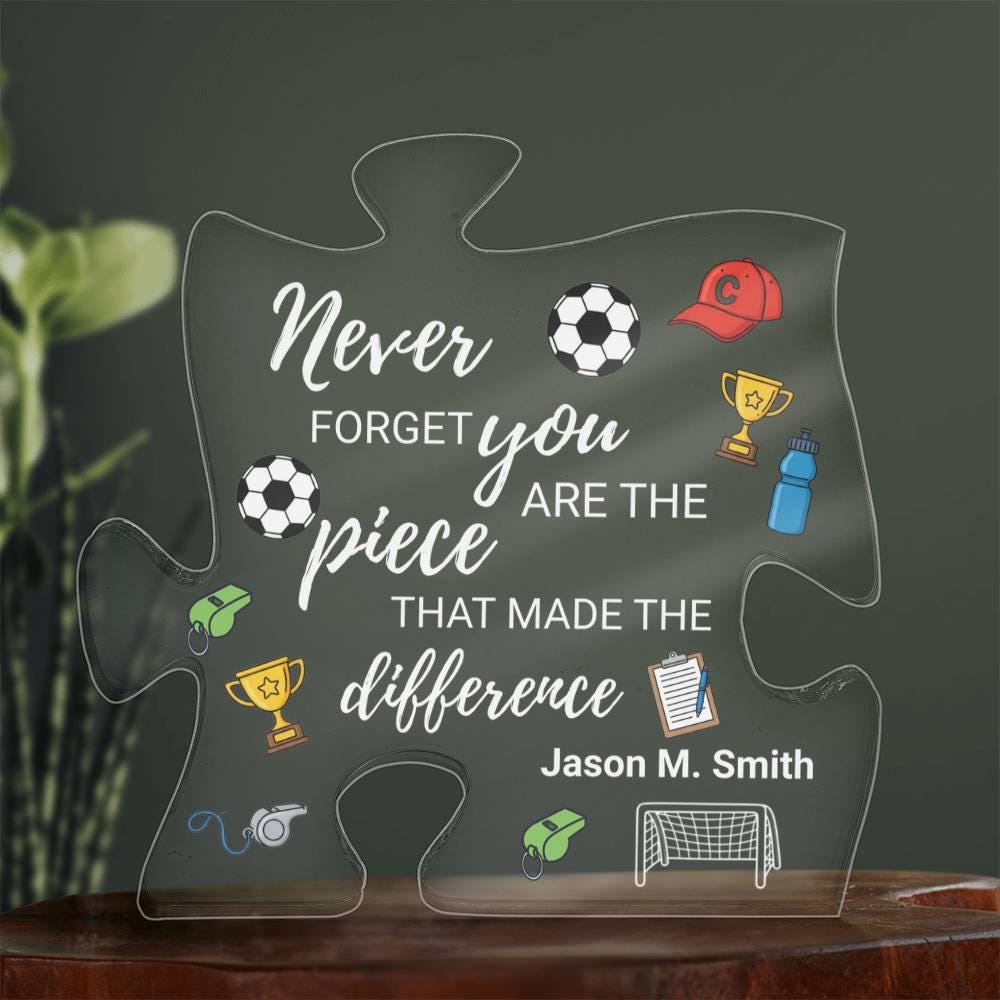 Personalized Soccer Coach Gift Acrylic Puzzle – Gift from Team