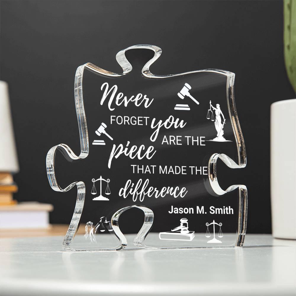 Law Retirement Gift Acrylic Puzzle – Lawyer Appreciation Gift – view 2