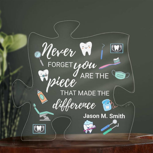 Custom Dental Appreciation Gift Acrylic Puzzle – Orthodontist Gift