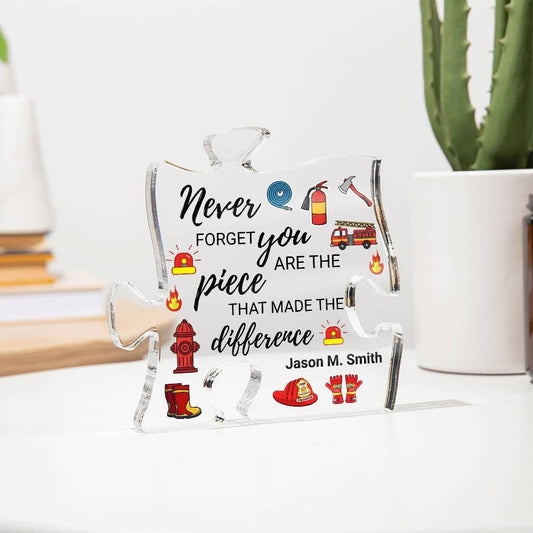 Firefighter Retirement Custom Gift Acrylic Puzzle – Christmas Gift – view 2