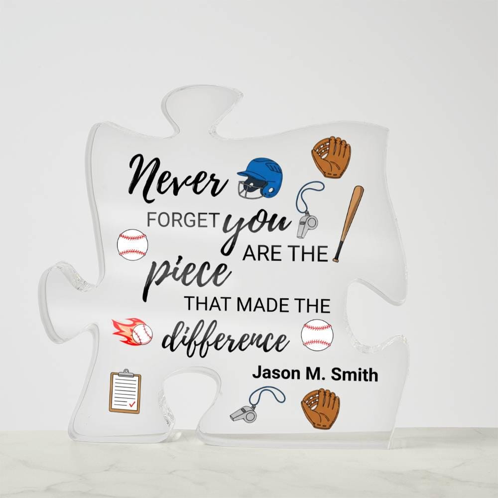 Personalized Softball Coach Gift Acrylic Puzzle – Player Appreciation