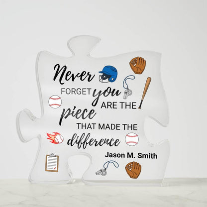 Personalized Softball Coach Gift Acrylic Puzzle – Player Appreciation