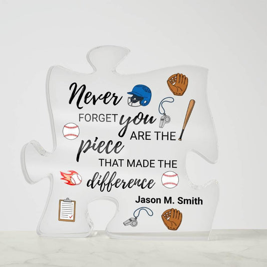 Personalized Softball Coach Gift Acrylic Puzzle – Player Appreciation