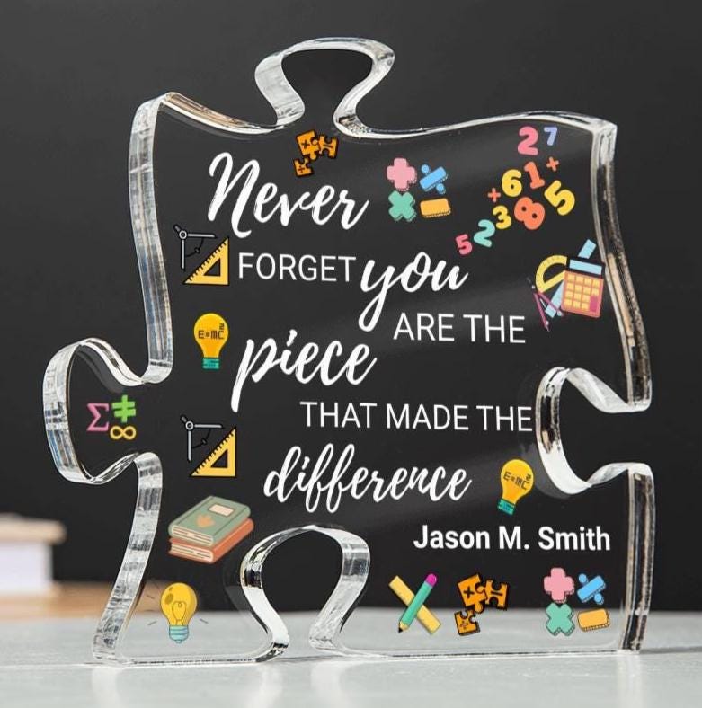 Math Teacher Gift Personalized Acrylic Puzzle – Retirement
