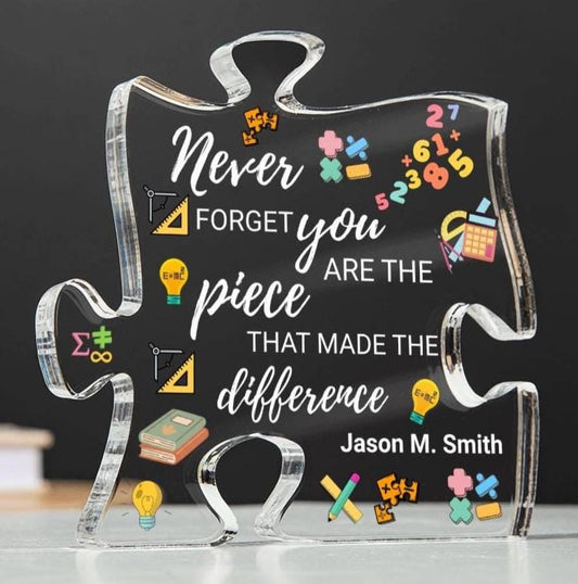Math Teacher Gift Personalized Acrylic Puzzle – Retirement