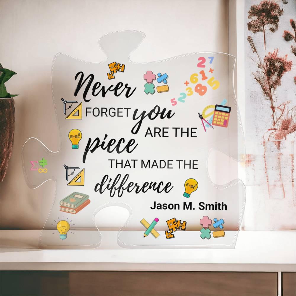 Math Teacher Gift Personalized Acrylic Puzzle – Retirement – view 4