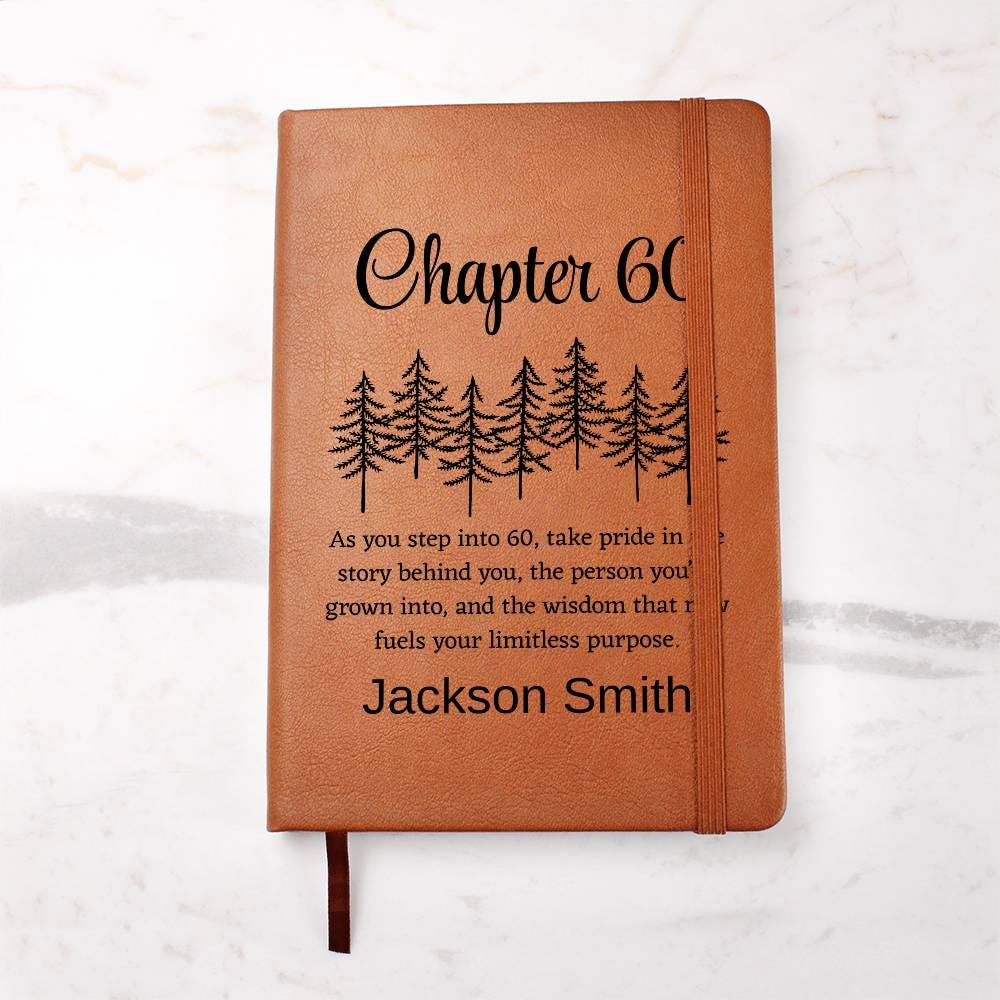 60th Birthday Gift Personalized Leather Journal – Turning Sixty Gift – view 7