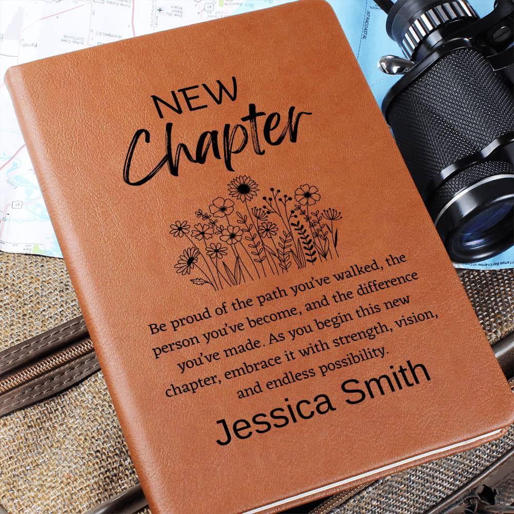 New Chapter Personalized Leather Journal – Farewell Gift for Co Worker – view 9