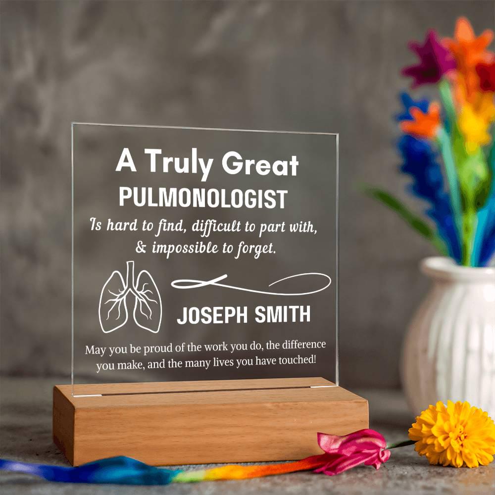 Personalized Pulmonologist Gift Acrylic Plaque – Pulmonary Doctor Gift – view 4