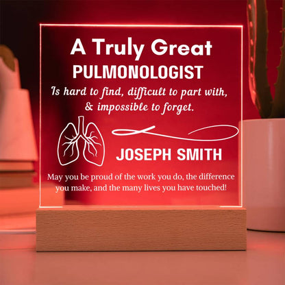 Personalized Pulmonologist Gift Acrylic Plaque – Pulmonary Doctor Gift – view 10