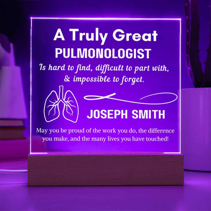 Personalized Pulmonologist Gift Acrylic Plaque – Pulmonary Doctor Gift – view 8