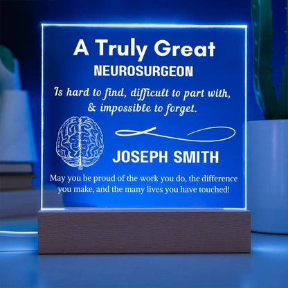 Personalized Neurosurgeon Gift Acrylic Plaque– Brain Surgeon – view 4