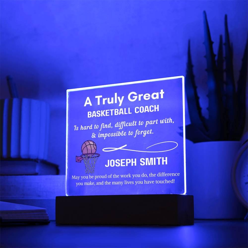 Personalized Basketball Coach Gift – Custom Acrylic Plaque for Coach – view 2