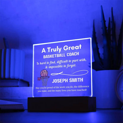 Personalized Basketball Coach Gift – Custom Acrylic Plaque for Coach – view 2
