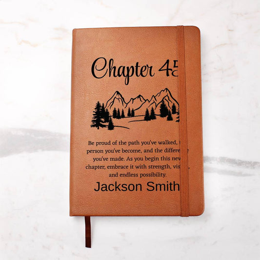 Personalized 45th Birthday Gift Leather Journal – Chapter 45 – view 2