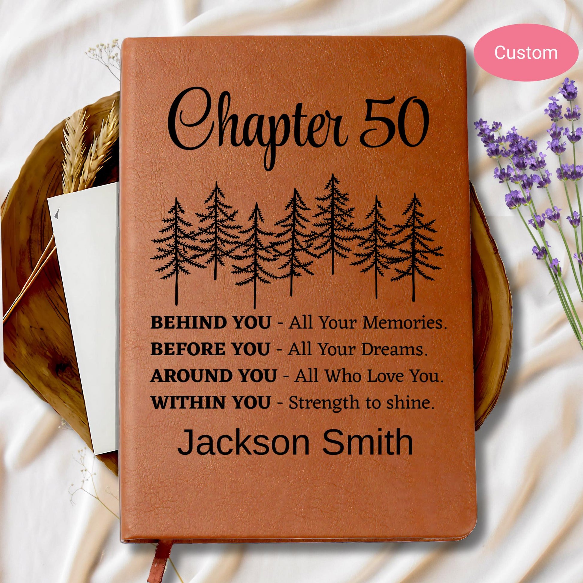 50th Birthday Gift Personalized Leather Journal – Man 50 Birthday – view 9