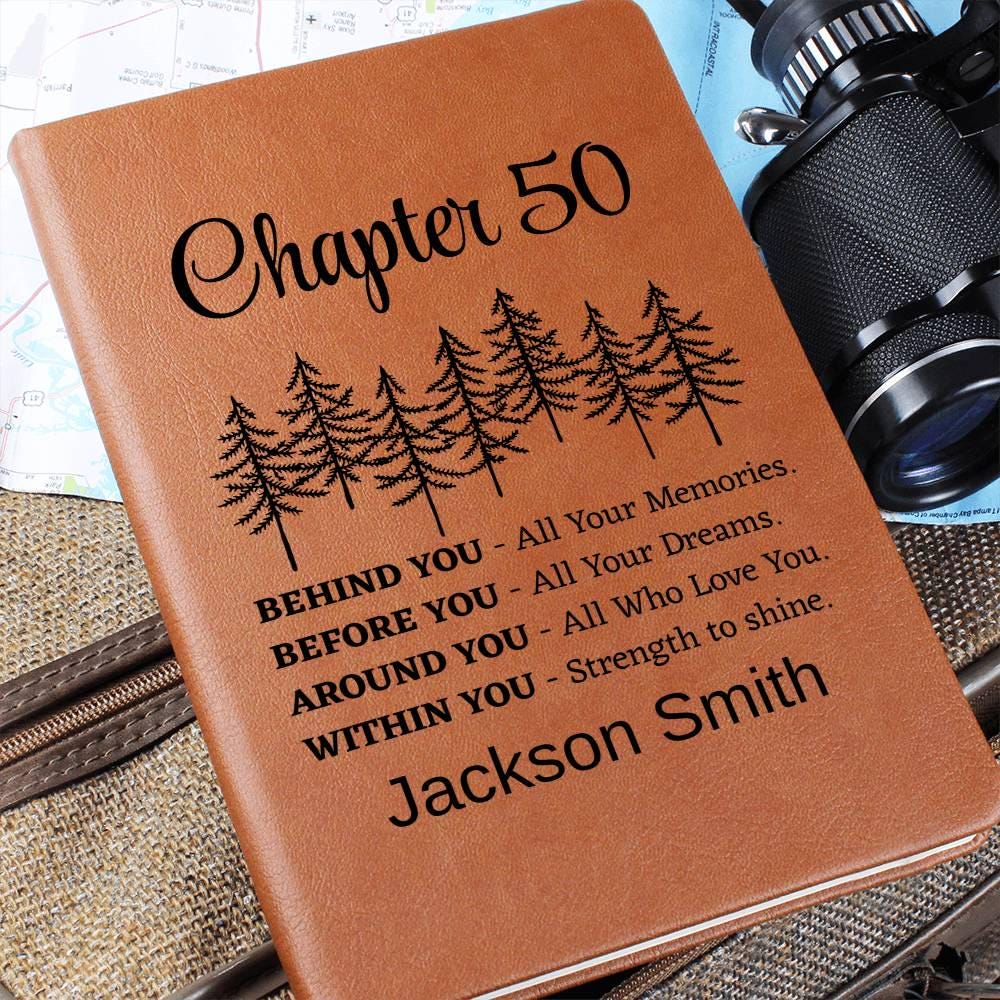 50th Birthday Gift Personalized Leather Journal – Man 50 Birthday – view 2