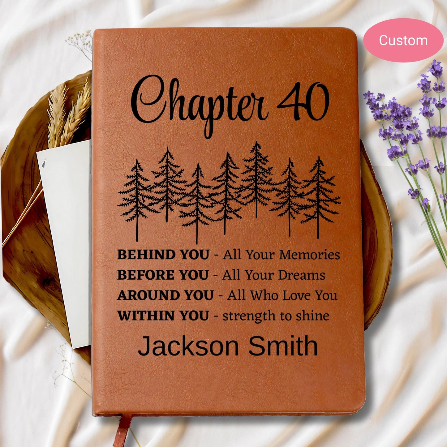 Forty Birthday Gift Personalized Hardcover Journal – Turning 40 Gift – view 9