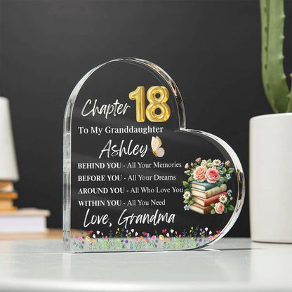 Granddaughter Birthday Gift Personalized Acrylic Plaque – view 2