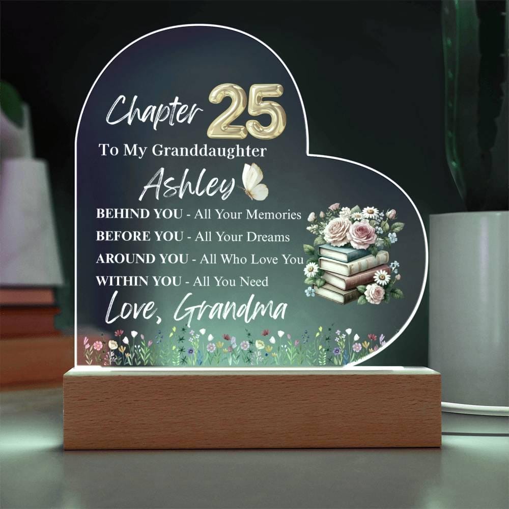 Granddaughter 25th Birthday Gift Granddaughter Acrylic Plaque – view 3