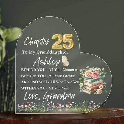 Granddaughter 25th Birthday Gift Granddaughter Acrylic Plaque – view 10