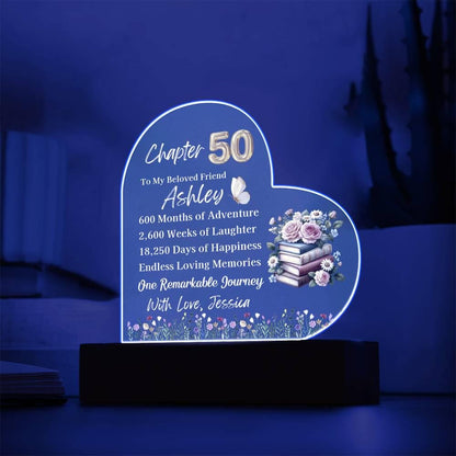 50th Birthday Gift Personalized Acrylic Plaque – Milestone Birthday – view 3