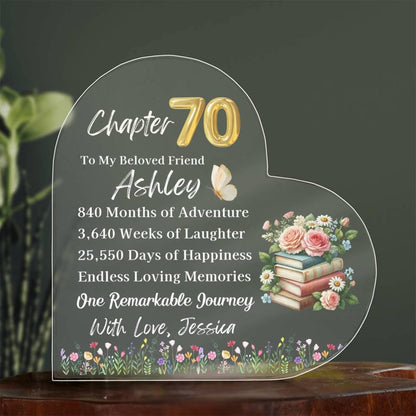 70th Birthday Gift for Women Personalized Acrylic Plaque – view 7