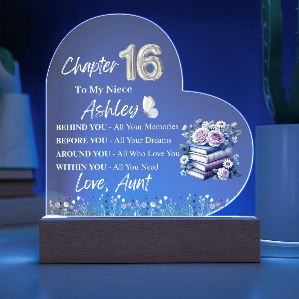 Niece 16th Birthday Gift Personalized Acrylic Plaque – view 4