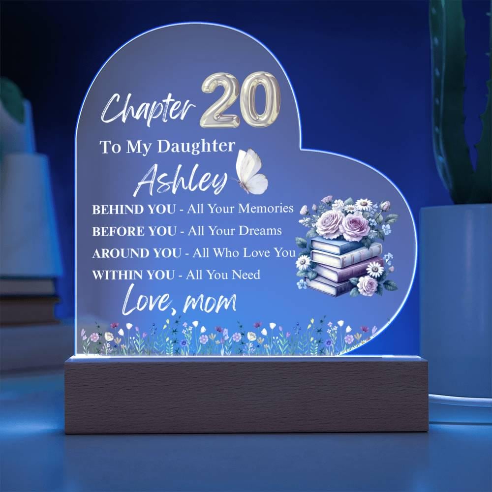 Daughter 20th Birthday Gift Personalized Acrylic Plaque – view 4