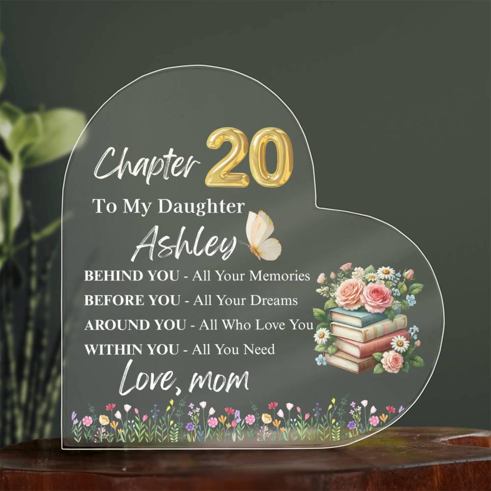 Daughter 20th Birthday Gift Personalized Acrylic Plaque – view 3