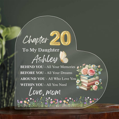 Daughter 20th Birthday Gift Personalized Acrylic Plaque – view 3