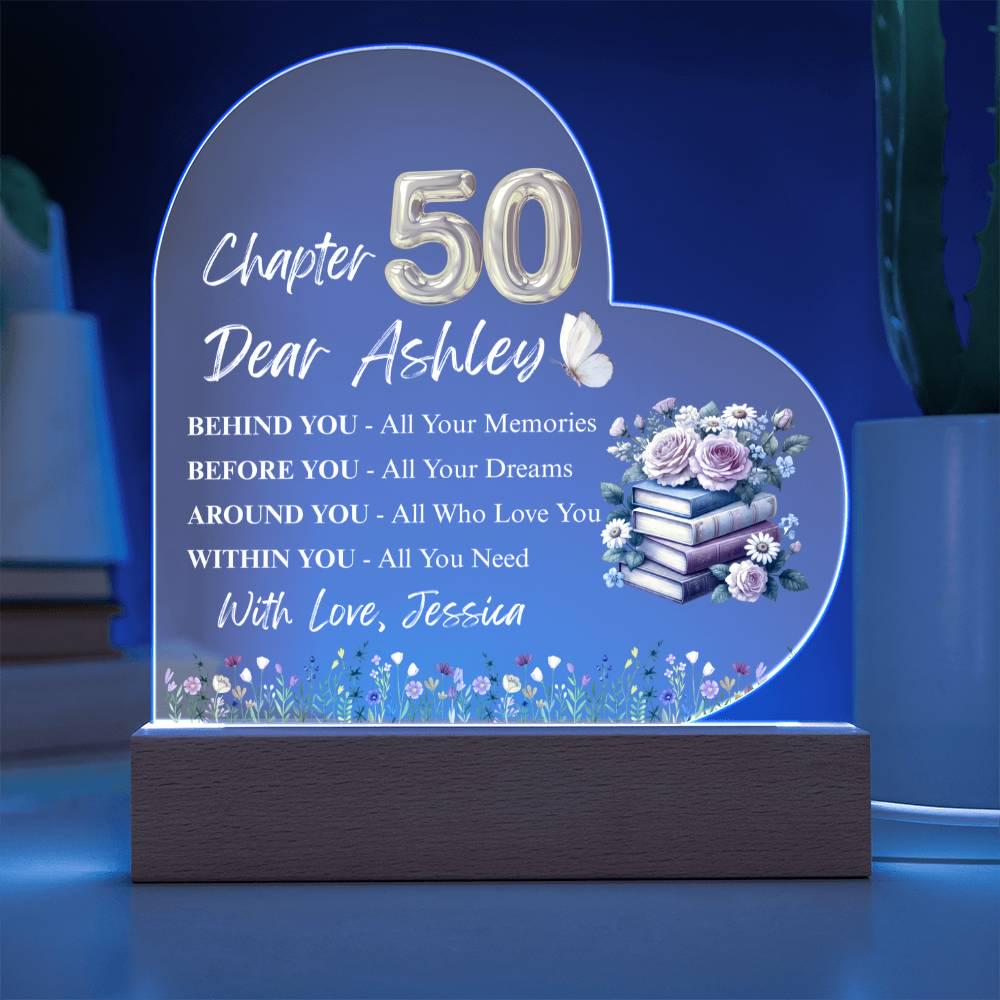 Personalized 50th Birthday Gift Acrylic Plaque – Chapter 50 Sign – view 9