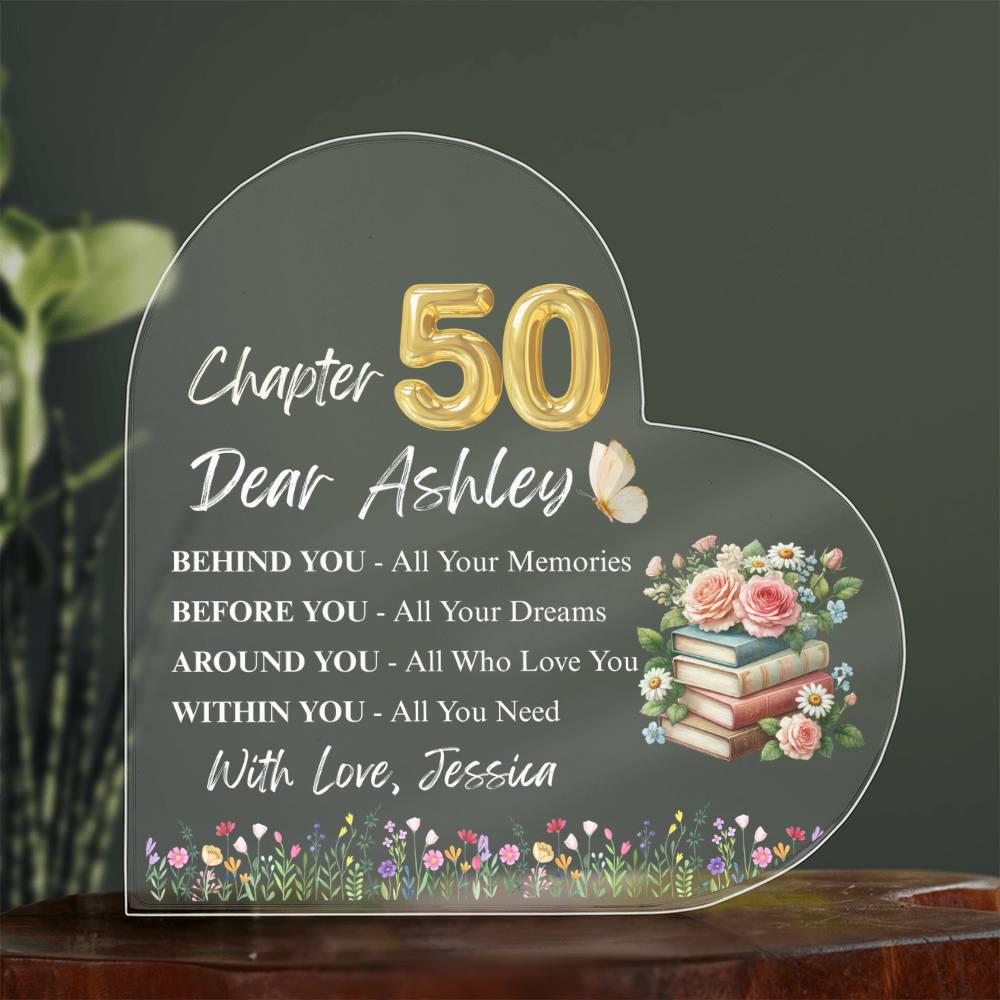 Personalized 50th Birthday Gift Acrylic Plaque – Chapter 50 Sign – view 8
