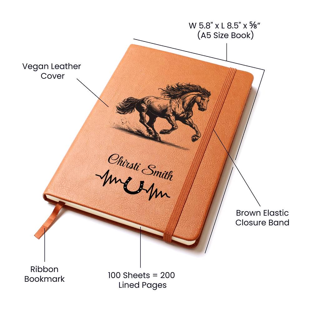 Horse Lover Gift Personalized Leather Journal – Horse Girl Gifts – view 3
