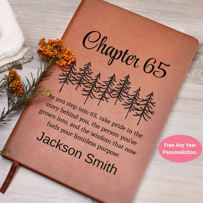 Sixty Five Birthday Gift Personalized Leather Journal – Turning 65