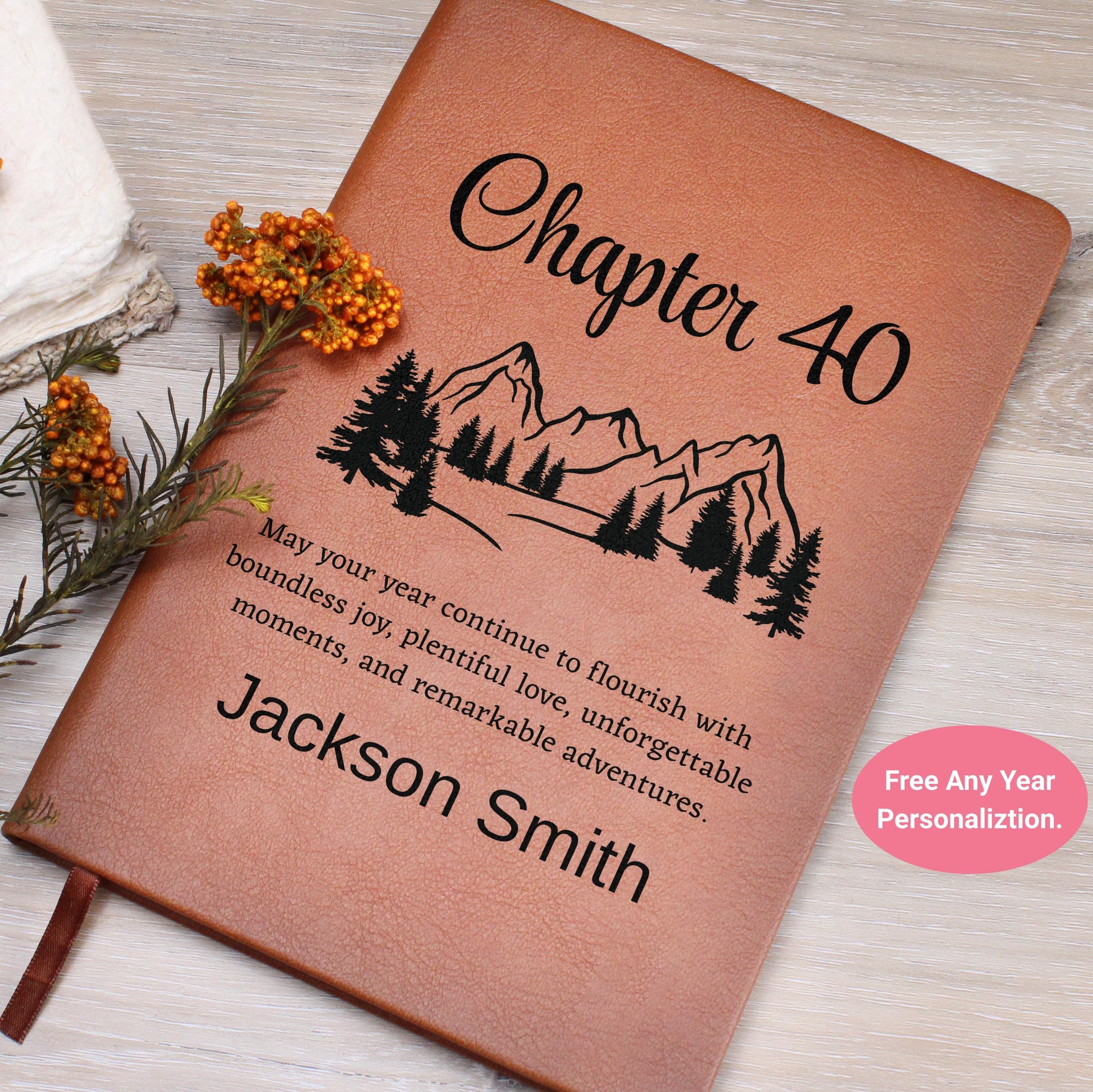 Forty Year Birthday Gift Personalized Journal – Man Birthday Gifts