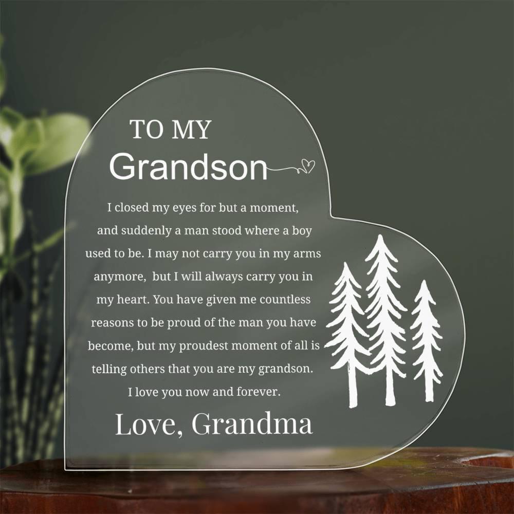 To My Grandson Personalized Acrylic Plaque – Grandson Birthday