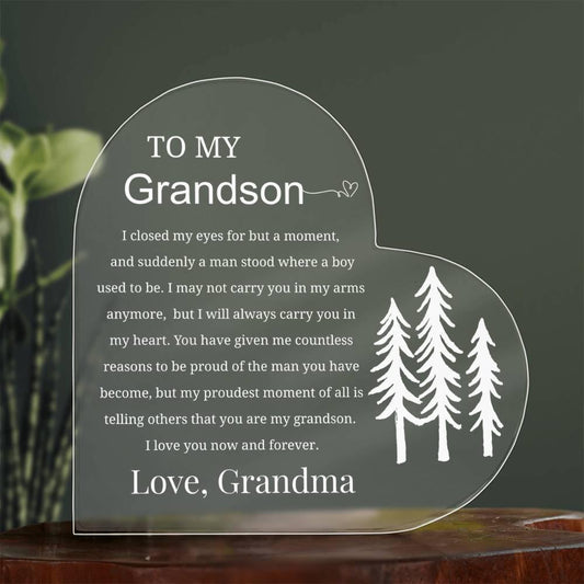 To My Grandson Personalized Acrylic Plaque – Grandson Birthday