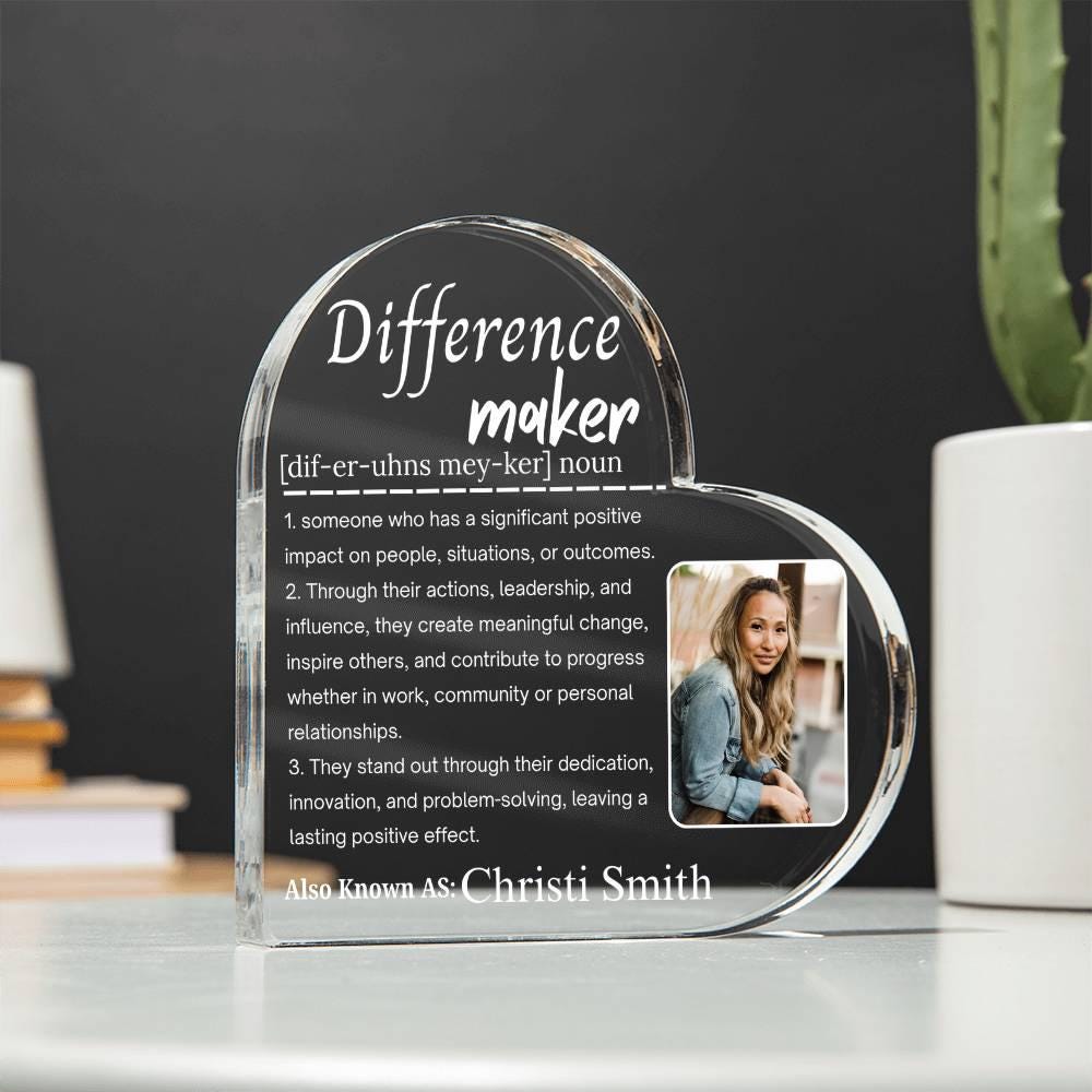 Custom Photo Difference Maker Acrylic Plaque – Mentor Gift – view 4