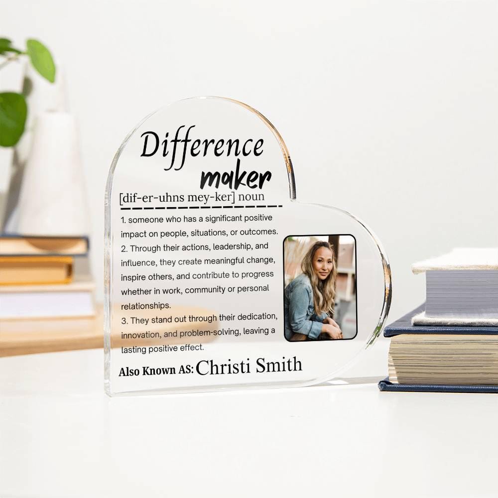Custom Photo Difference Maker Acrylic Plaque – Mentor Gift – view 2