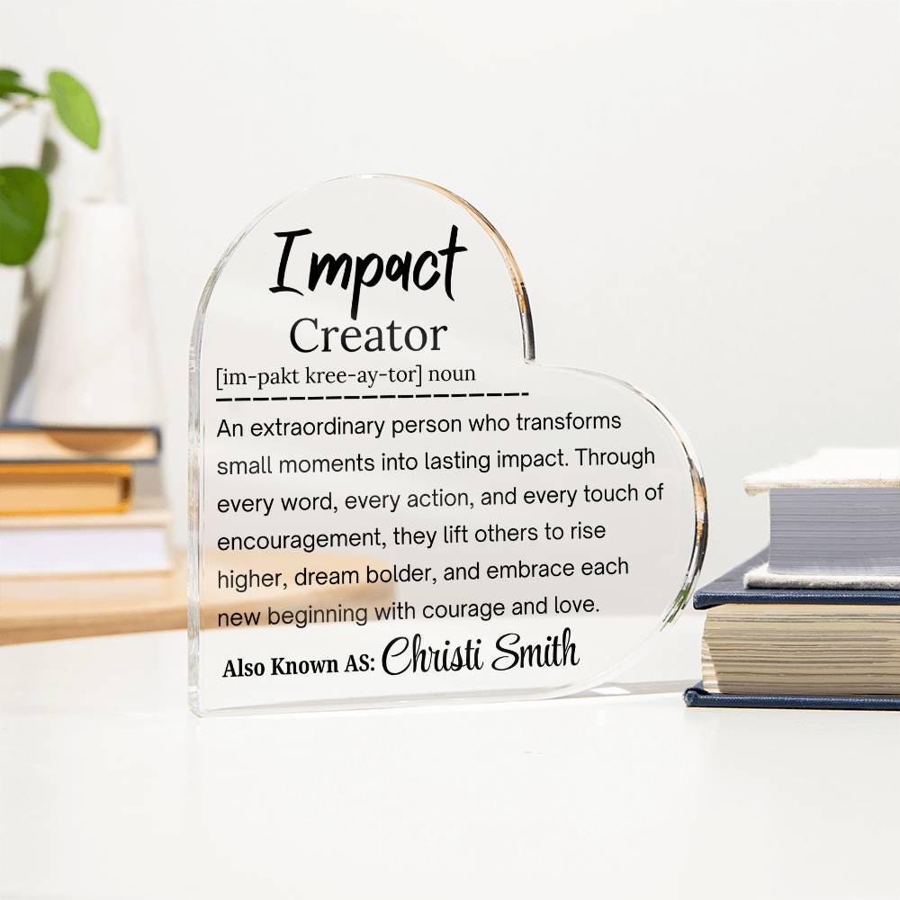 Impact Creator Personalized Acrylic Plaque – Gift for Team – view 4