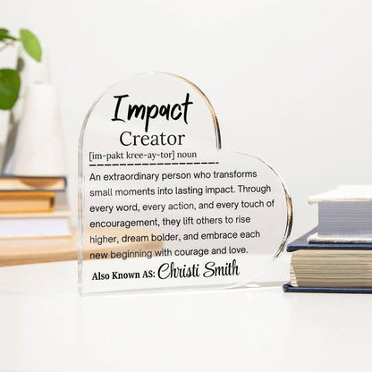 Impact Creator Personalized Acrylic Plaque – Gift for Team – view 4