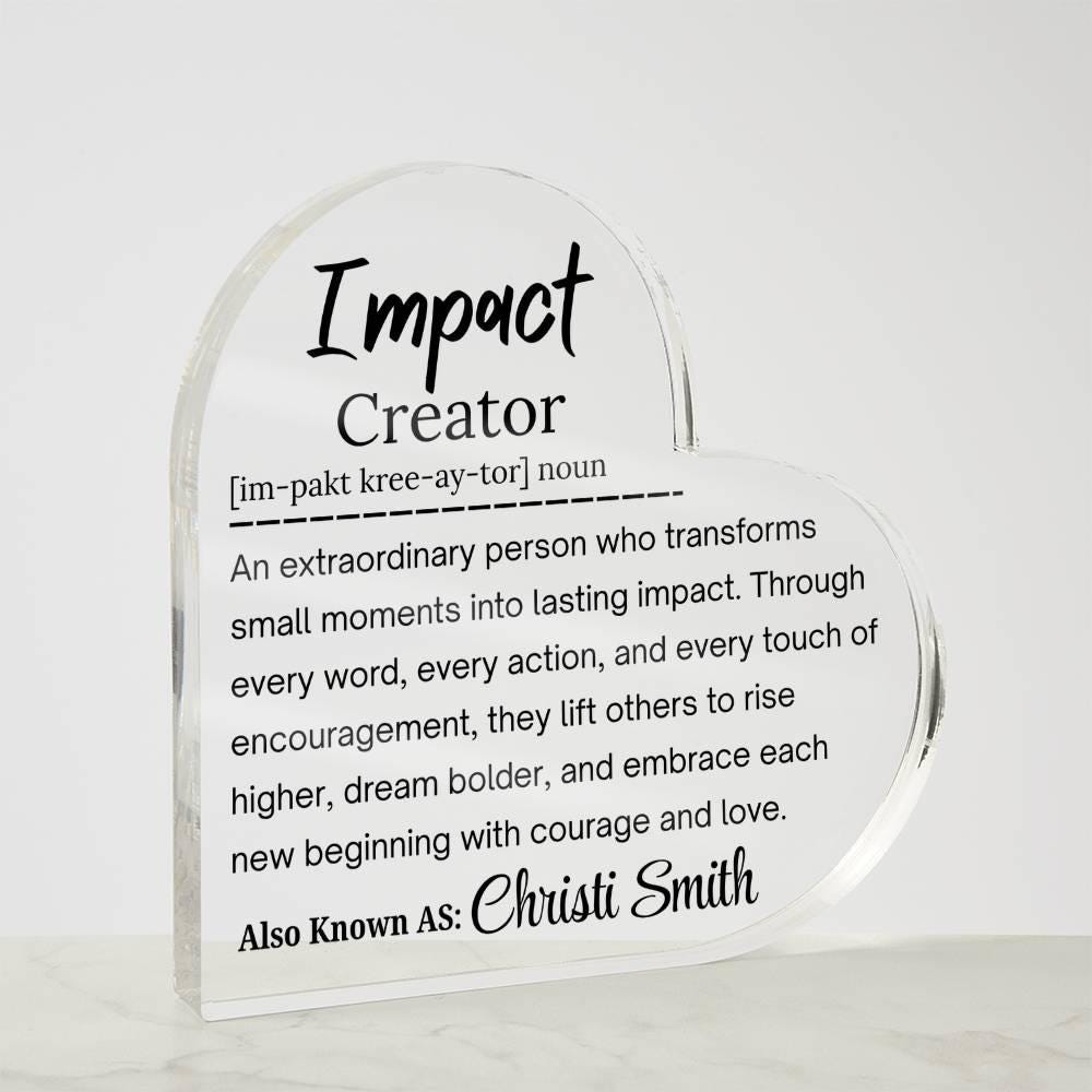 Impact Creator Personalized Acrylic Plaque – Gift for Team – view 5