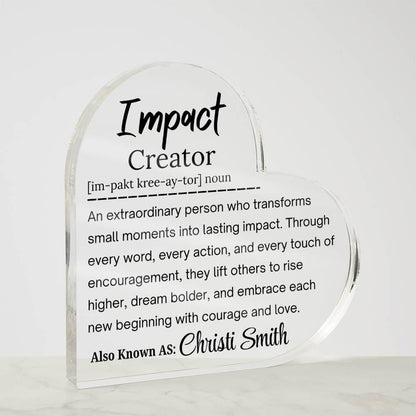 Impact Creator Personalized Acrylic Plaque – Gift for Team – view 5
